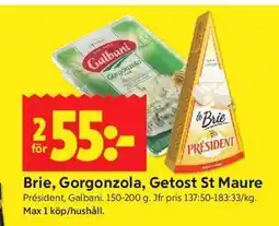 ICA Kvantum Brie, Gorgonzola, Getost St Maure erbjuda