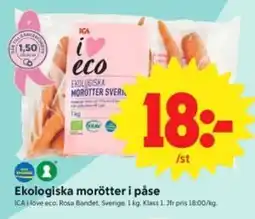 ICA Nära Ekologiska morötter i påse erbjuda