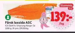 ICA Supermarket Färsk laxsida ASC, Medlemspris erbjuda