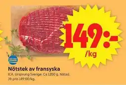 ICA Supermarket Nötstek av fransyska erbjuda