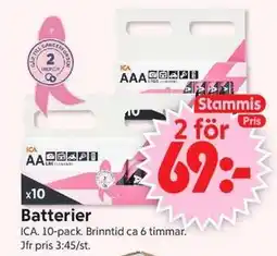 ICA Supermarket Batterier, Medlemspris erbjuda
