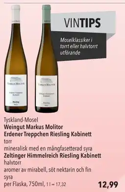 Citti Weingut Markus Molitor Erdener Treppchen Riesling Kabinett, EUR 12.99 erbjuda
