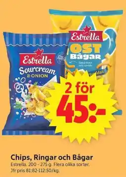ICA Supermarket Estrella chips ringar och bågar erbjuda