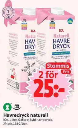 ICA Supermarket Ica havredryck naturell erbjuda