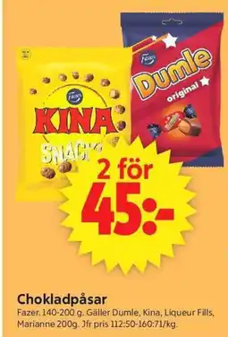 ICA Supermarket Fazer chokladpåsar erbjuda