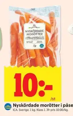 ICA Kvantum Nyskördade morötter i påse erbjuda