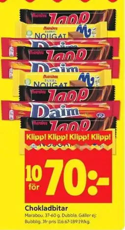 ICA Kvantum Marabou chokladbitar erbjuda