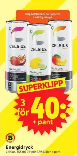 ICA Supermarket Celsius energidryck erbjuda