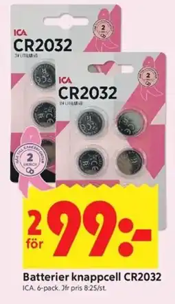 ICA Kvantum Ica batterier knappcell cr2032 erbjuda