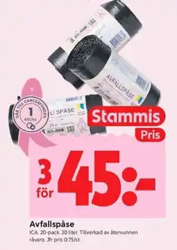 ICA Kvantum Stammis Avfallspåse erbjuda