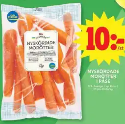 ICA Maxi Ica nyskördade morötter erbjuda
