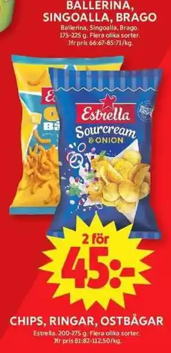 ICA Maxi Estrella sourcream & onion erbjuda