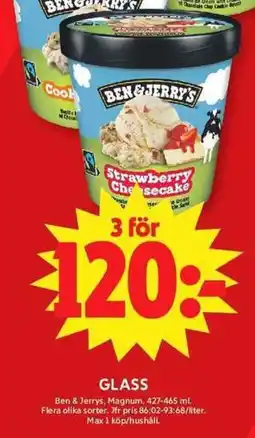ICA Maxi Ben & Jerry's Glass erbjuda