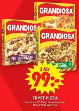 ICA Maxi Grandiosa pizza erbjuda