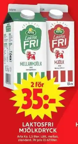 ICA Maxi Arla Laktosfri mjölkdryck erbjuda