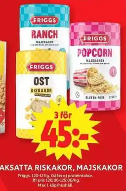 ICA Maxi Friggs riskakor, majskakor erbjuda