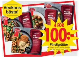 Matöppet Findus Färdigrätter erbjuda