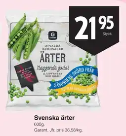 Matöppet Garant svenska ärter erbjuda