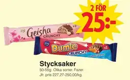 Matöppet Fazer Stycksaker erbjuda