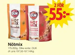 Matöppet Olw nötmix erbjuda