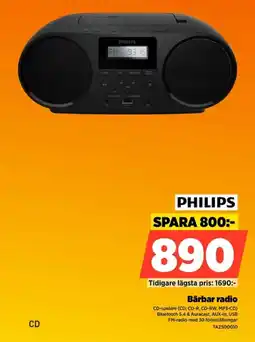 Power Philips bärbar radio erbjuda