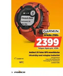 Power Garmin instinct 2x solar gps smartklocka erbjuda