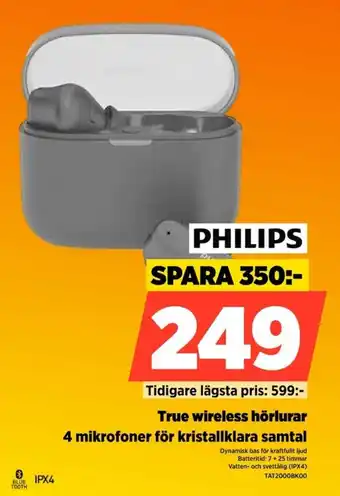 Power Philips true wireless hörlurar erbjuda