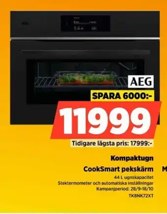 Power Aeg kompaktugn cooksmart pekskärm erbjuda