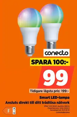 Power Conecto smart led-lampa erbjuda