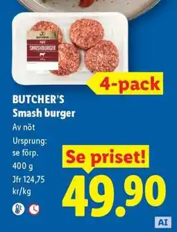 Lidl Butcher’s Smash burger erbjuda