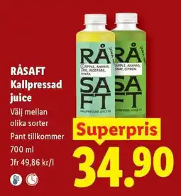 Lidl Råsaft kallpressad juice erbjuda