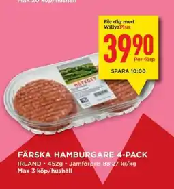 Willys Färska Hamburgare 4-pack erbjuda