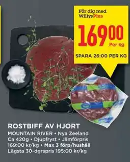 Willys ROSTBIFF AV HJORT erbjuda