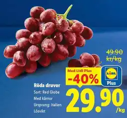Lidl Röda druvor erbjuda