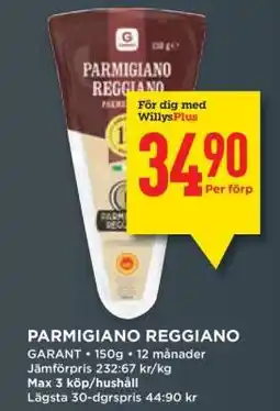 Willys Parmigiano Reggiano erbjuda