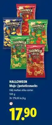 Lidl Halloween Majs-/potatissnacks erbjuda