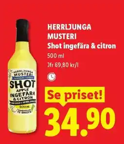 Lidl Herrljunga musteri Shot ingefära & citron erbjuda