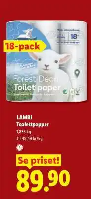 Lidl Lambi toalettpapper erbjuda