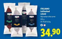 Lidl ITALIAMO Lufttorkad salami erbjuda