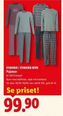 Lidl Esmara / Esmara Men Pyjamas erbjuda