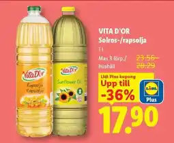 Lidl VITA D’OR Solros-/rapsolja erbjuda