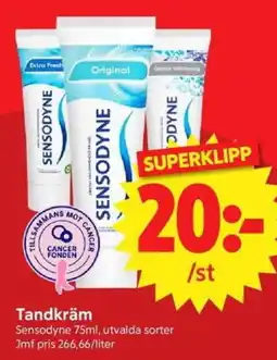 Nya Pulsen Sensodyne tandkräm erbjuda