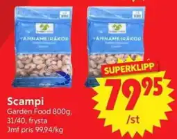 Nya Pulsen Garden Food Scampi erbjuda