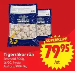 Nya Pulsen Seamaid Tigerräkor råa erbjuda