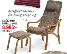 Mio Fåtölj med fotpall Anne erbjuda
