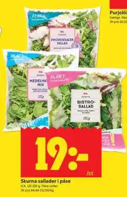 ICA Supermarket Skurna sallader i påse erbjuda