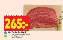 ICA Supermarket Ekologisk lövbiff erbjuda