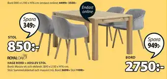 JYSK Royal Oak Hage Bord B90 x L150 x H76 cm erbjuda