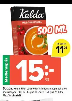 Soppa, Medlemspris