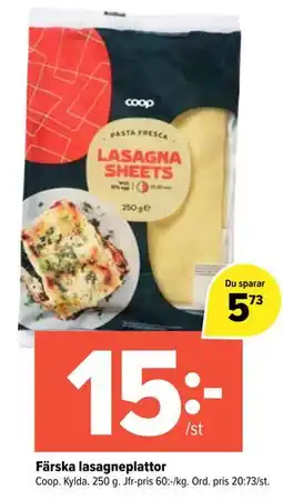 Coop Extra Färska lasagneplattor erbjuda